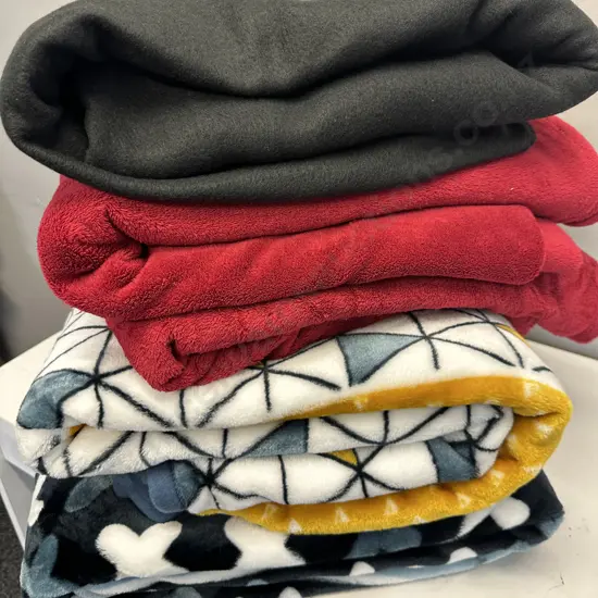 Assorted Throws & Blankets Black, Navy, & Burgundy